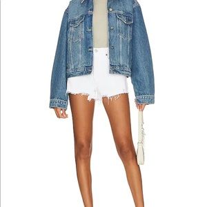 agolde gleam parker vintage shorts- white